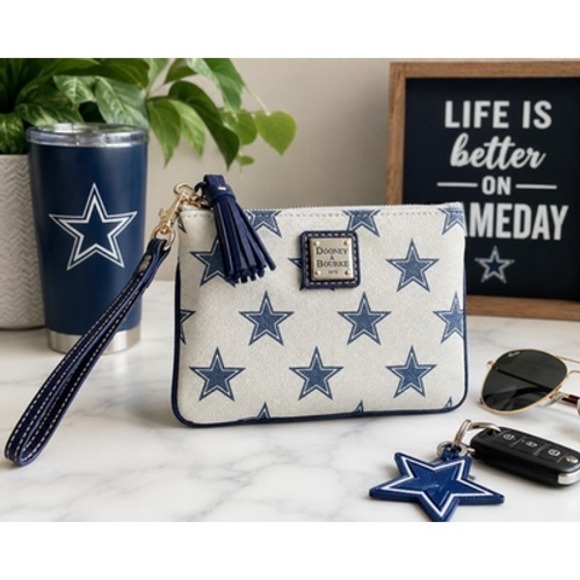 Dooney & Bourke Handbags - Dooney & Bourke NFL Dallas Cowboys Slim Wristlet Wallet NWT Gray Blue